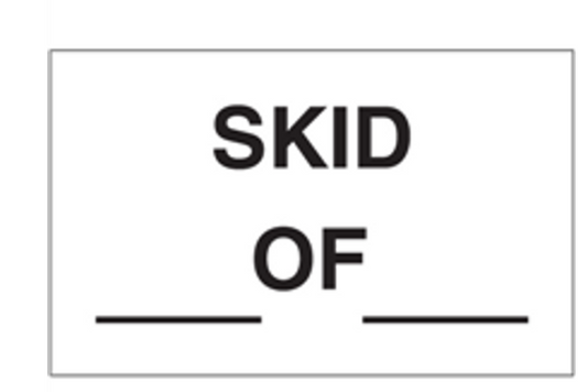 Etiqueta "Skid of " de 3" x 5" en Rollo / 500