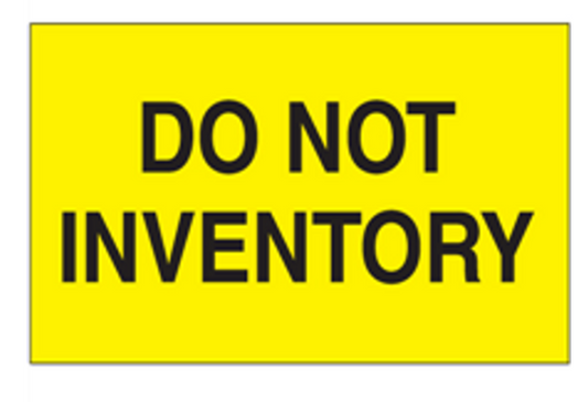 Etiqueta "Do Not Inventory" (Amarillo Fluorescente) de 3" x 5" en Rollo / 500