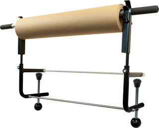 Dispensador de rollo de 18" montable en mesa, compatible con papel Kraft, tubería de polietileno y bolsas de polietileno.