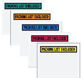 Sobres de color "Packing List Enclosed" de 7" x 5.5" (Caja / 1000 unidades).